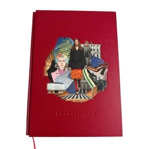 PRADA : First Edition 2015 PRADAsphere Collectors Red Faux Leather Portfolio